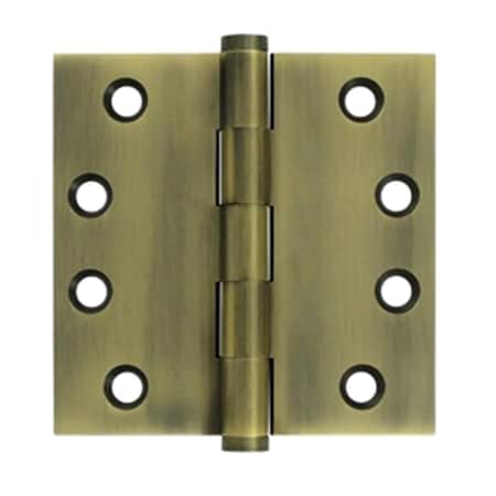 Patioplus 4 x 4 in. Square Hinges, Antique Brass, Solid Brass, 2PK PA2667098